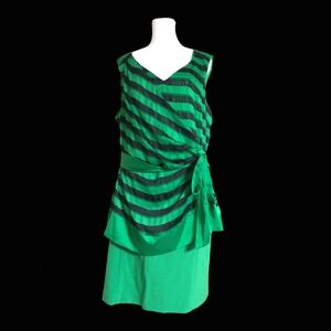 New York & Company Fancy Striped Sleeveless Blouse with Matching Skirt